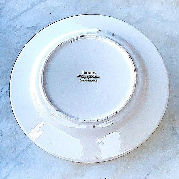 CHRISTOPHER RADKO “HOLIDAY CELEBRATIONS” SALAD PLATE 8 3/3TH TREE - Picture 5 of 6